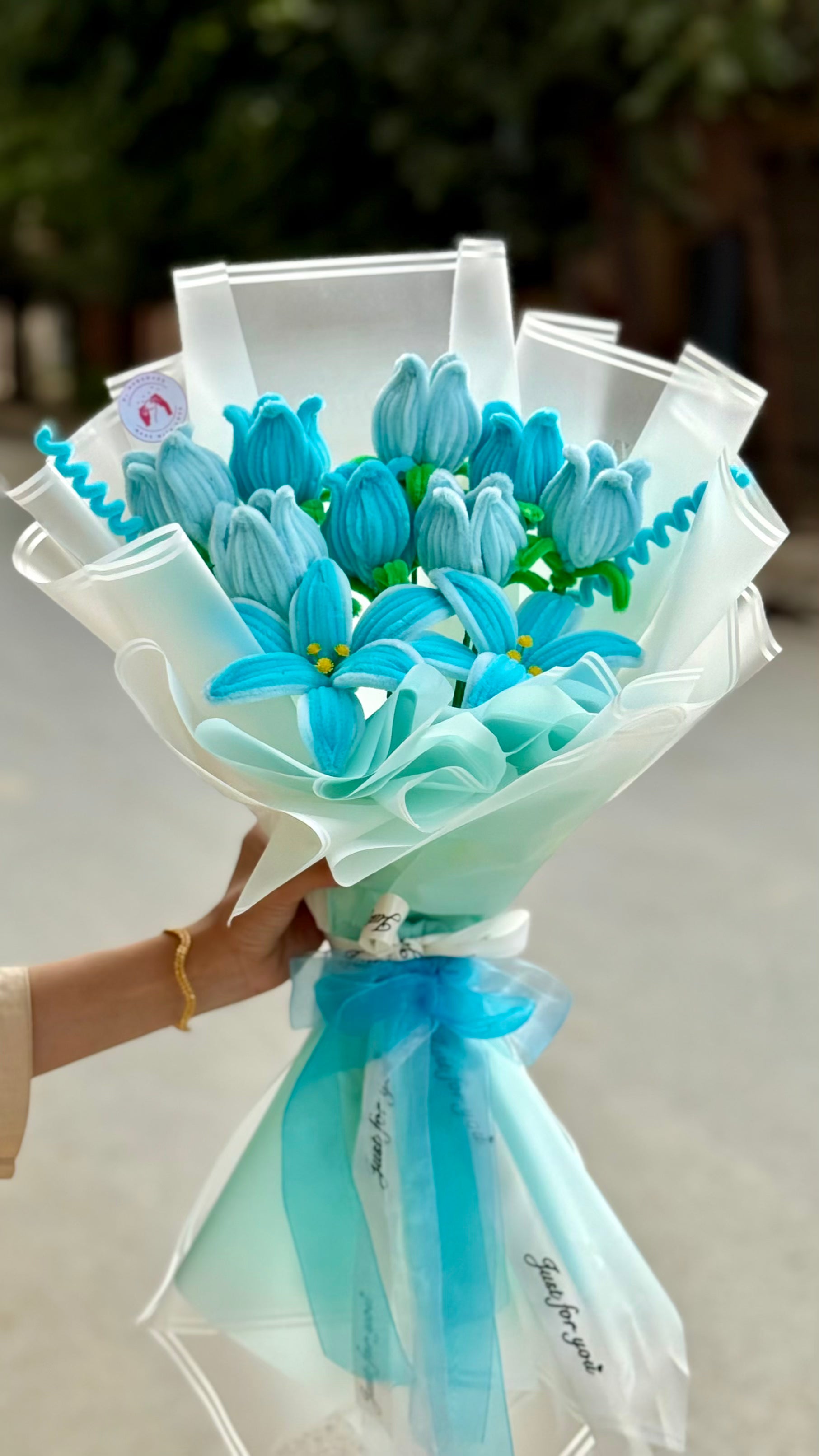 دسته‌گل آبی متوسط – کالکشن ژولیت